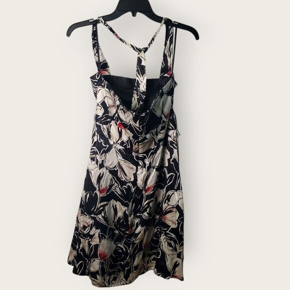 White House Black Market Silk Floral Halter Midi Dress Size 8 - Picture 2 of 8